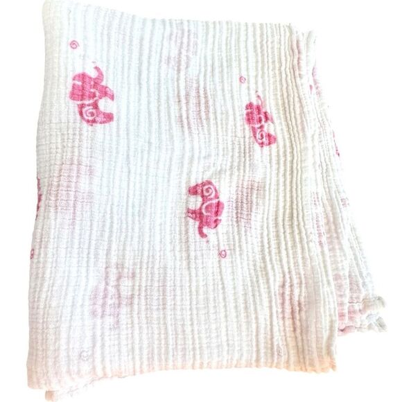 Aden by Aden + Anais Bundle of 3 Baby Girls 100% Cotton Lightweight Blankets. - Picture 5 of 8